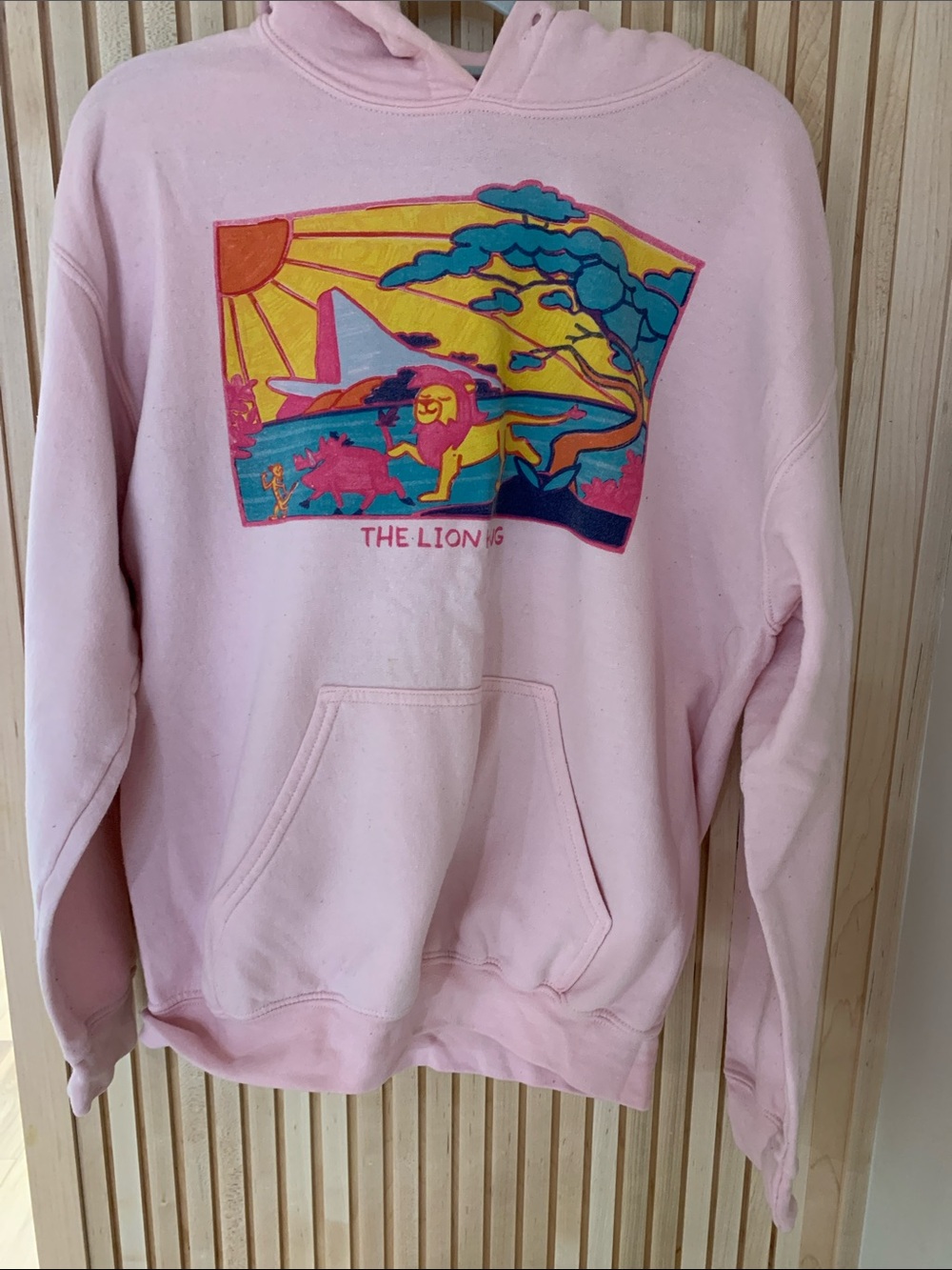 Disney Light Pink Pullover Hoodie with Printed Logo